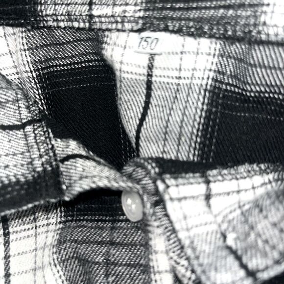 Girl Cropped Plaid Button Down Shirt - Picture 6 of 6